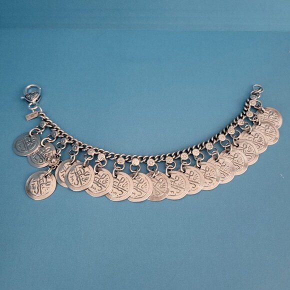 3 Pc Vintage Estate Belly Dancer Coin Chain Upcycled Necklace Bracelet, Earrings - Picture 12 of 16